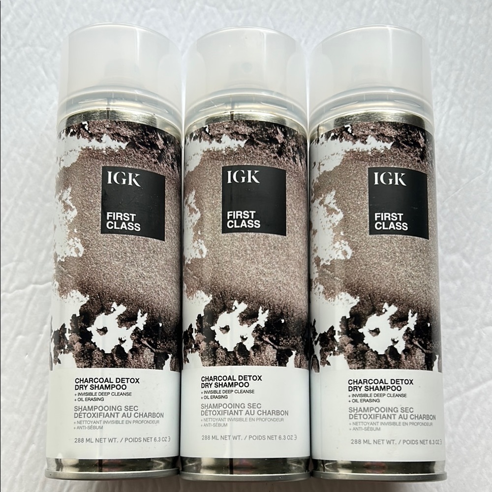 3 x IGK First Class Detoxifying Charcoal Shampoo Full Size